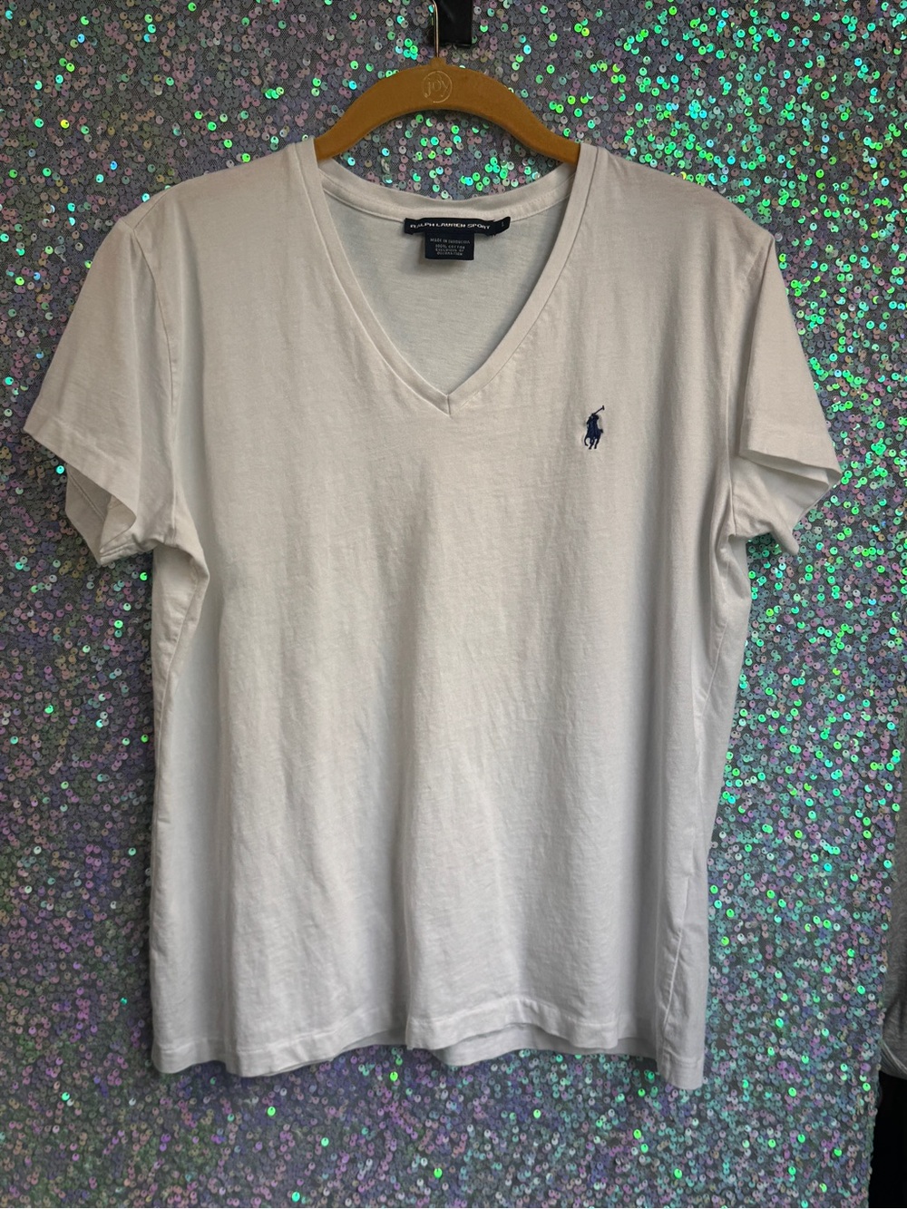 Ralph Lauren White V-Neck Short Sleeve Tee